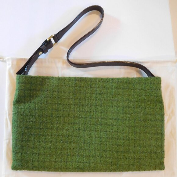 FRANCES VALENTINE ~ GREEN WOOL POOCH BAG - Picture 3 of 9